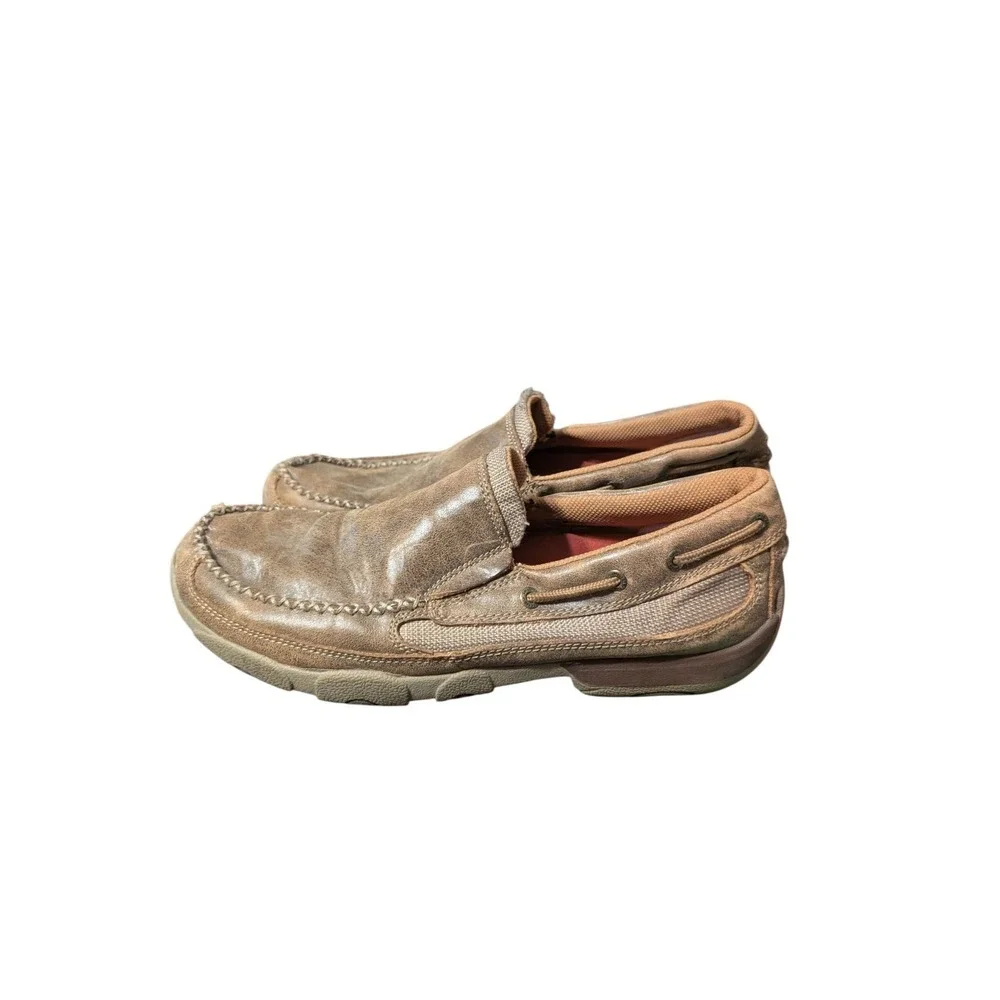 Twisted X MDMS002 Mens Original Slip-On Leather Driving Mocs Bomber Sz US 10 M
